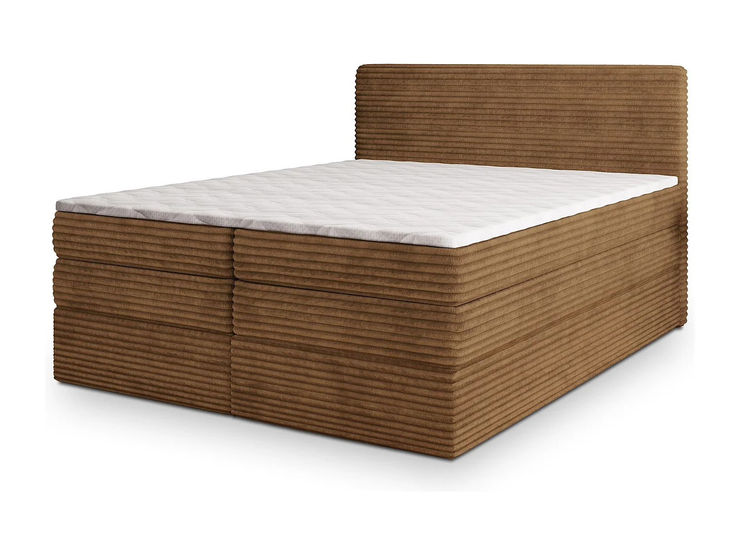 Boxspringbed LUNERA 140x200 cm Set met hoofdbord, bedbodem en matras, Koperkleurig