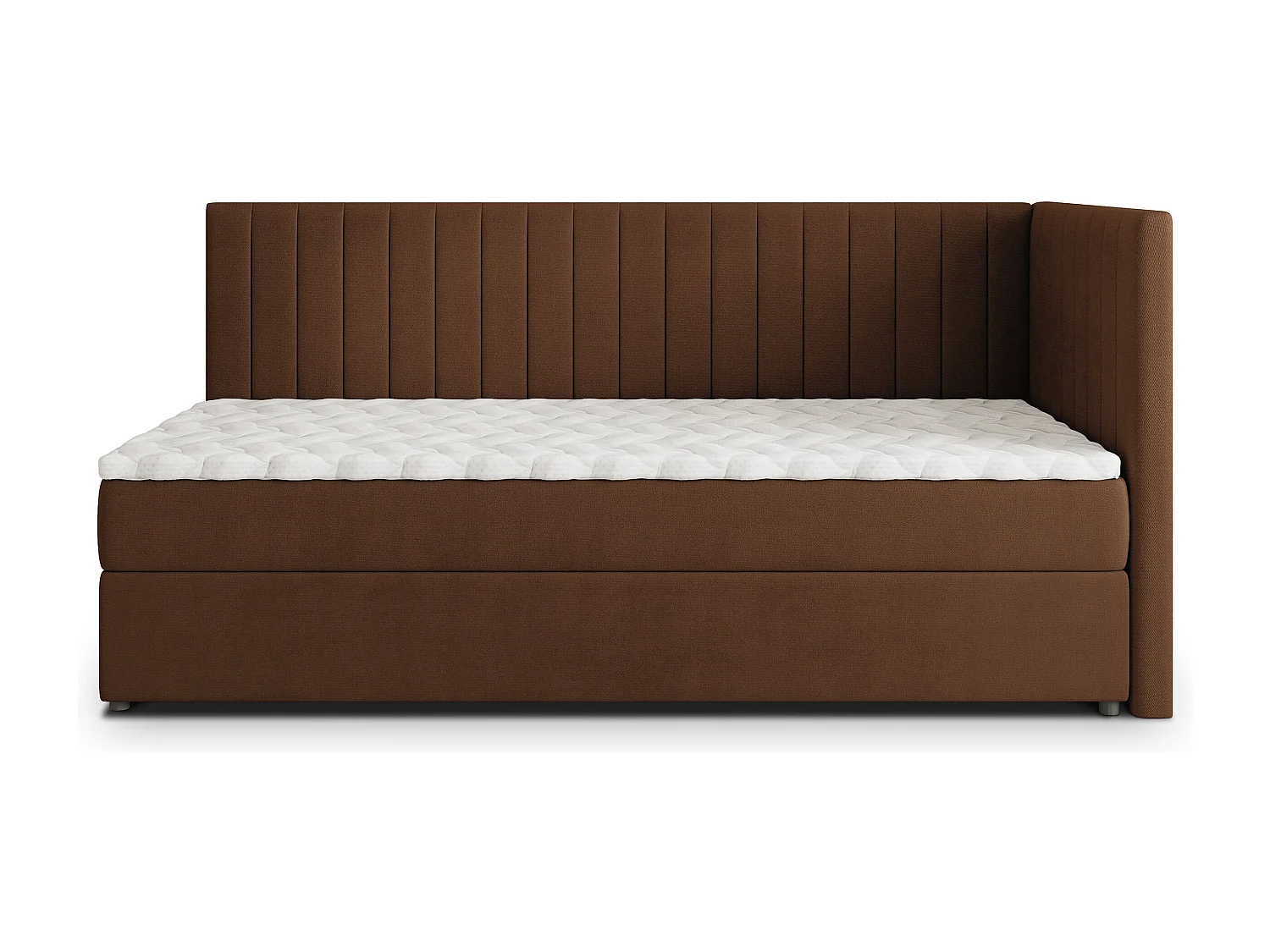 Boxspringbed ARIS 100x200 cm Set met hoofdbord, bedbodem en matras, Bruin