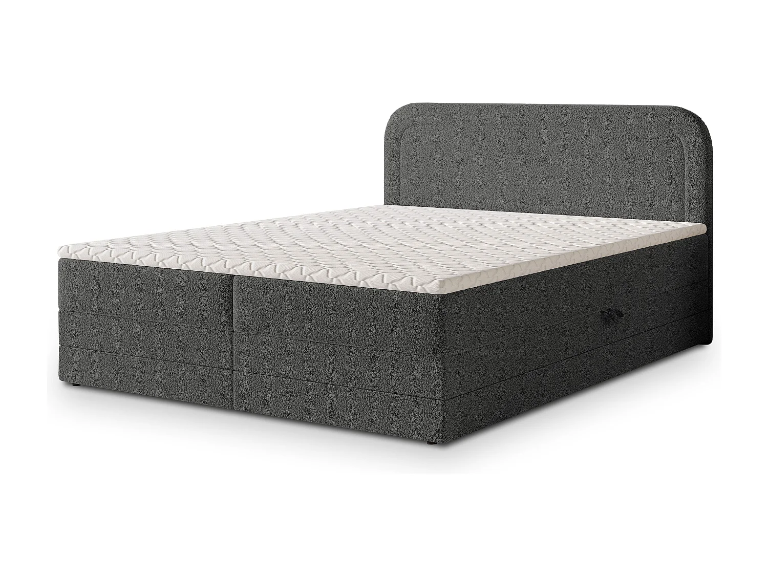 Boxspringbed ARMEL 140x200 cm Set met hoofdbord, bedbodem en matras, Grijs