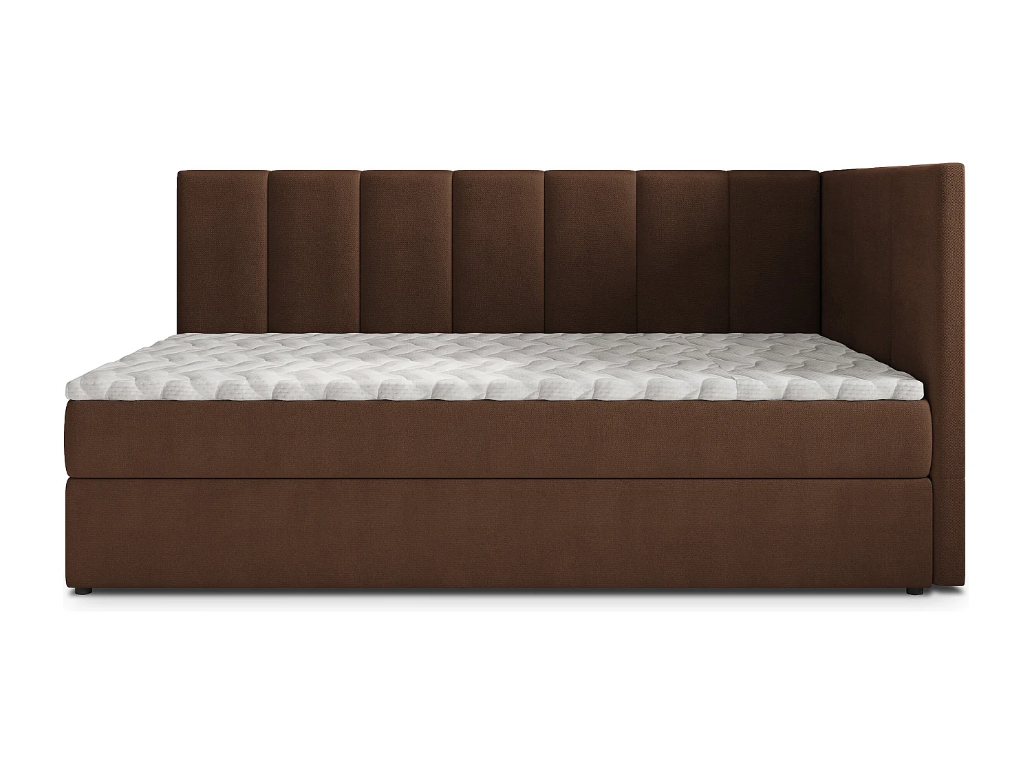 Boxspringbed BEVE 80x200 cm Set met hoofdbord, bedbodem en matras, Bruin