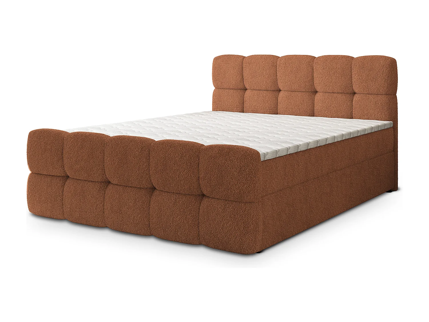Boxspringbed BRUME 180x200 cm Set met hoofdbord, bedbodem en matras, Koperkleurig