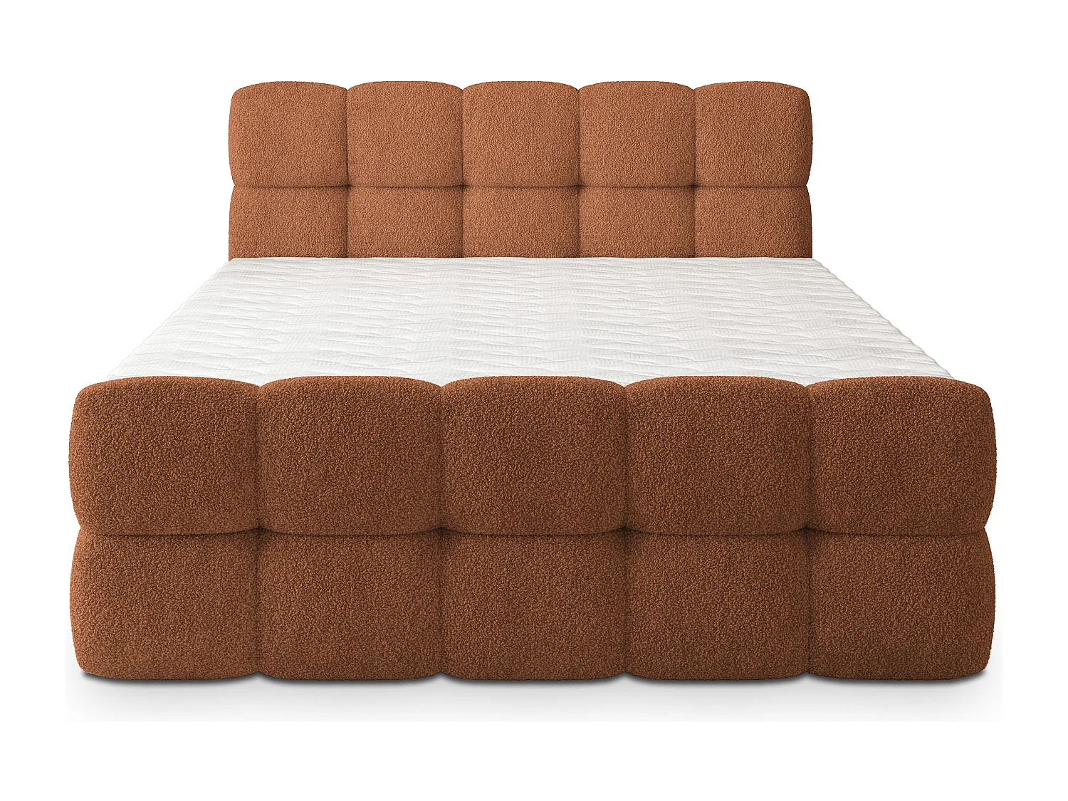 Boxspringbed BRUME 180x200 cm Set met hoofdbord, bedbodem en matras, Koperkleurig