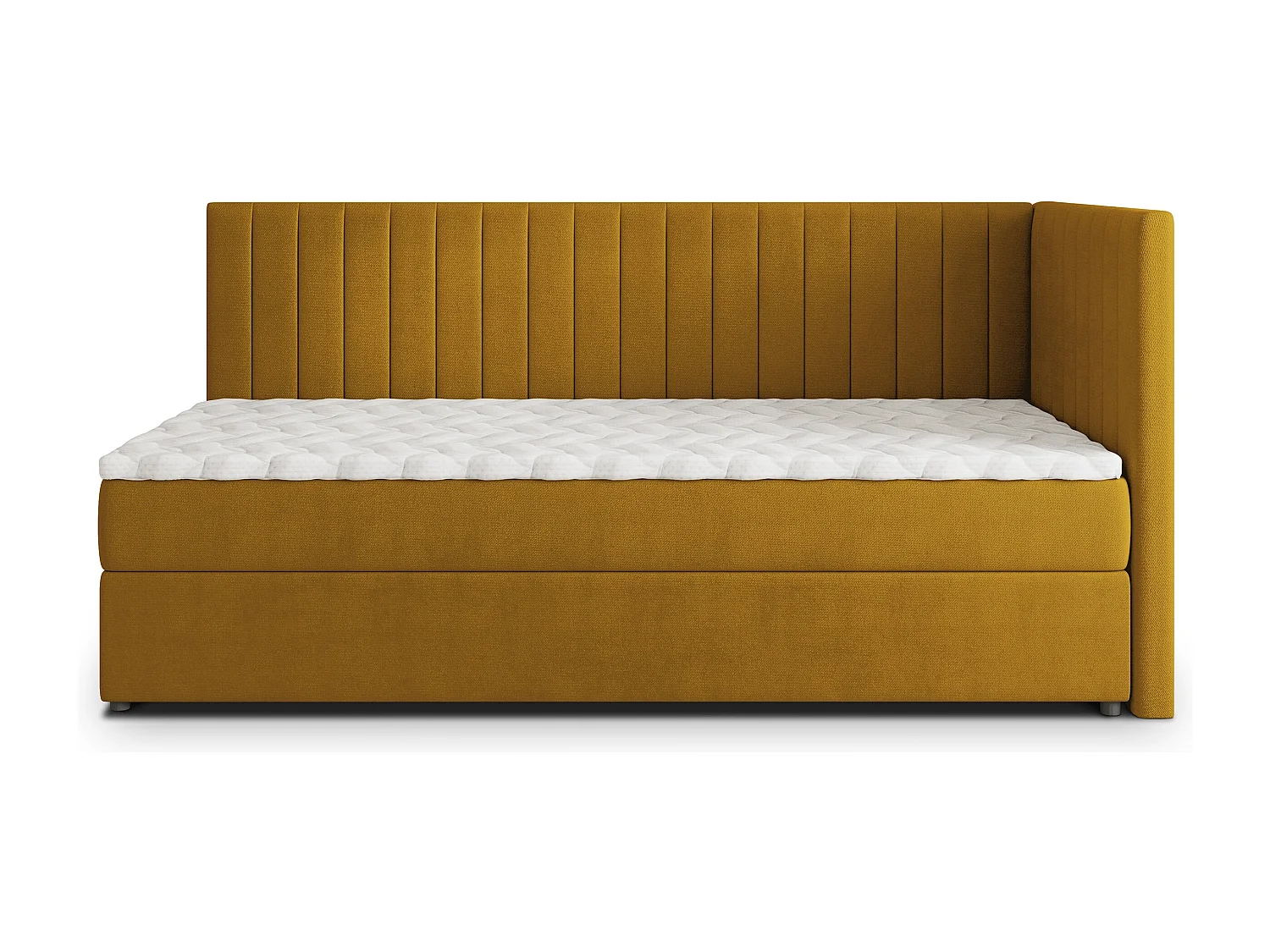 Boxspringbed ARIS 100x200 cm Set met hoofdbord, bedbodem en matras, Geel