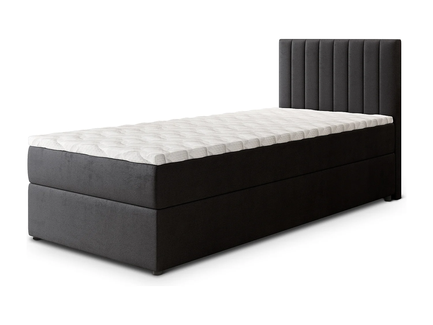 Boxspringbed BRESEL 80x200 cm Set met hoofdbord, bedbodem en matras, Zwart