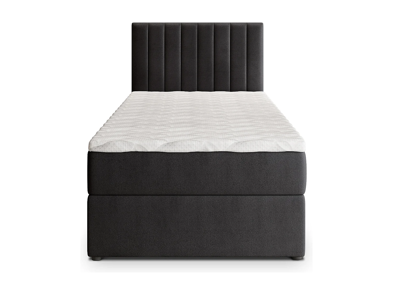 Boxspringbed BRESEL 80x200 cm Set met hoofdbord, bedbodem en matras, Zwart