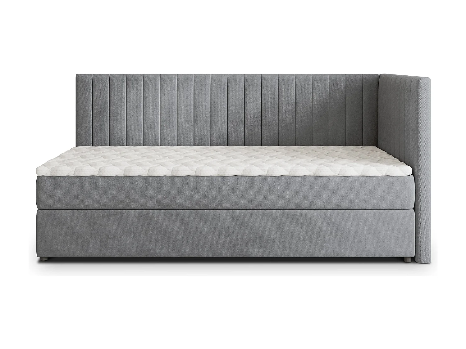 Boxspringbed ARIS 80x200 cm Set met hoofdbord, bedbodem en matras, Grijs