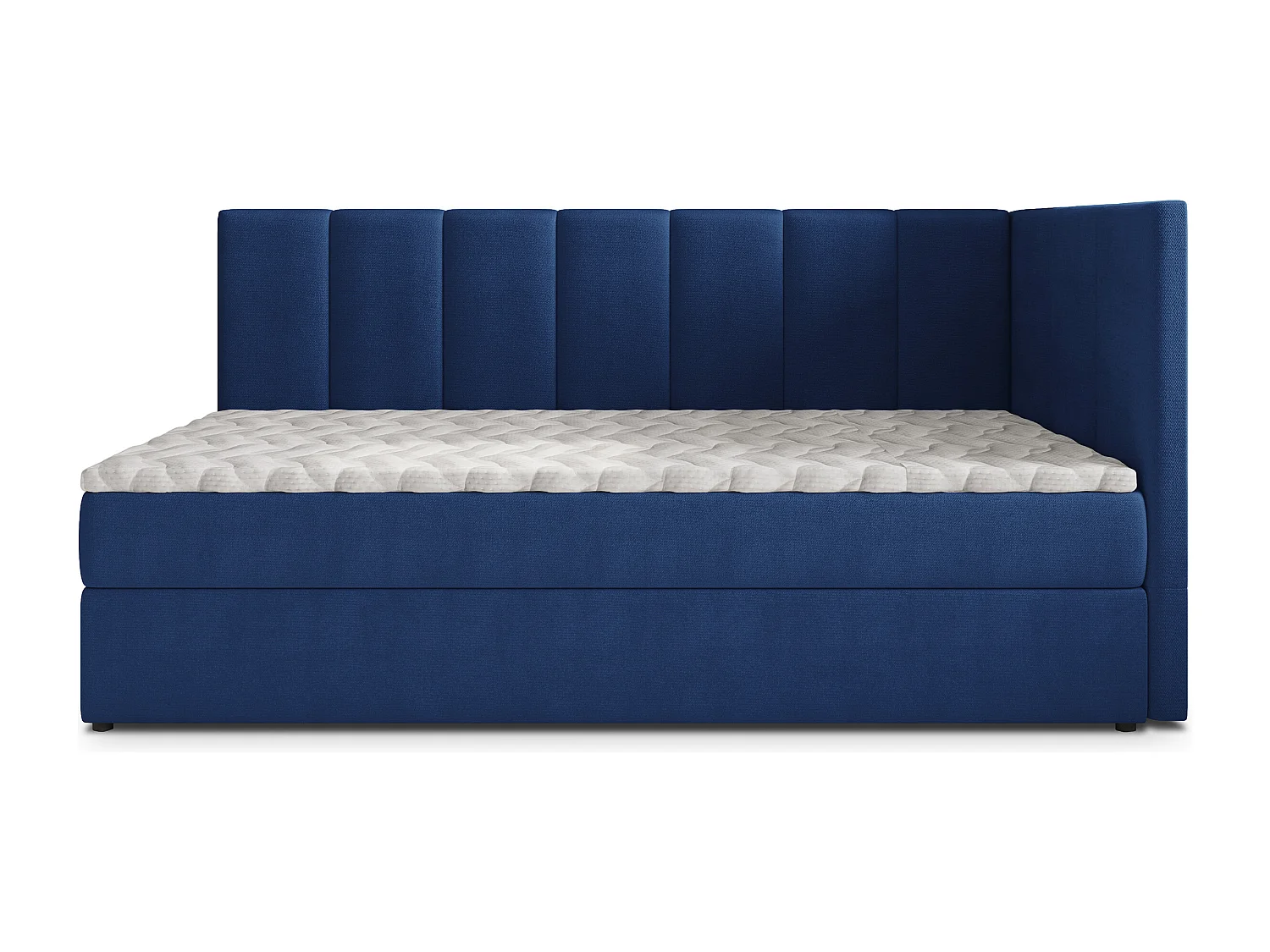 Boxspringbed BEVE 90x200 cm Set met hoofdbord, bedbodem en matras, Blauw