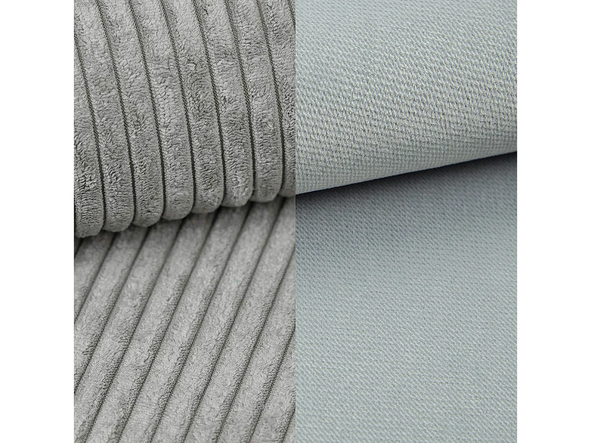 Lit continental ALORIA, 140x200 cm, Tissu pelucheux, Gris clair