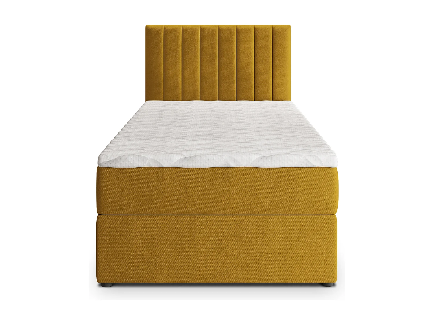 Boxspringbed BRESEL 100x200 cm Set met hoofdbord, bedbodem en matras, Geel