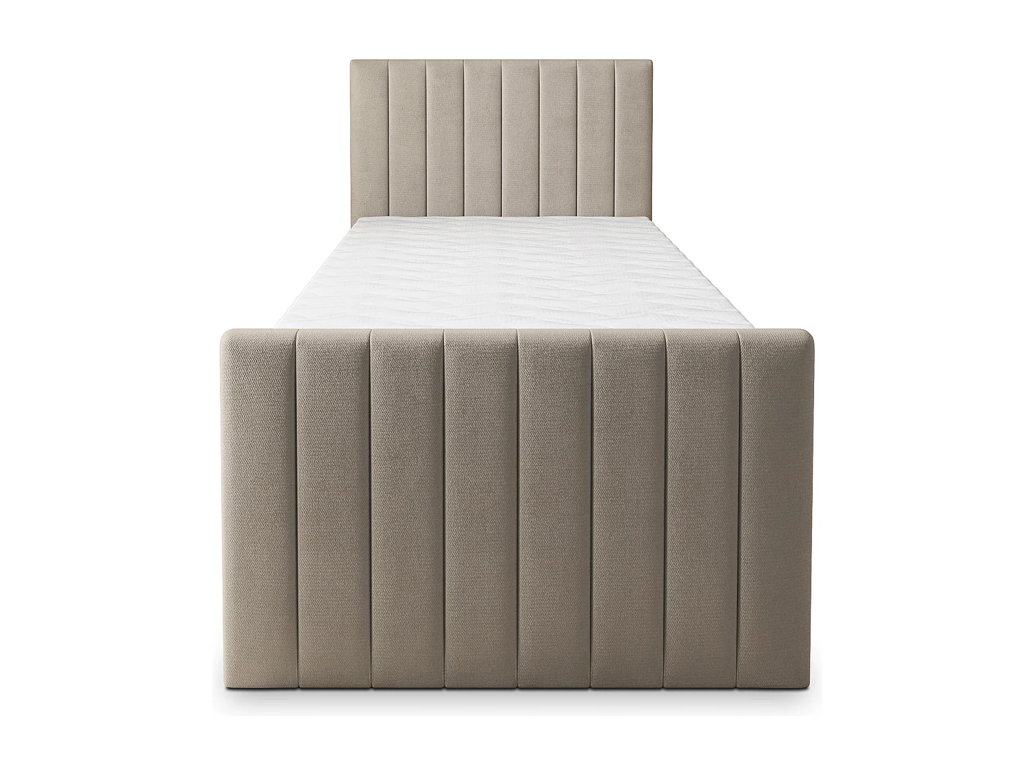 Boxspringbed ARION 90x200 cm Set met hoofdbord, bedbodem en matras, Beige
