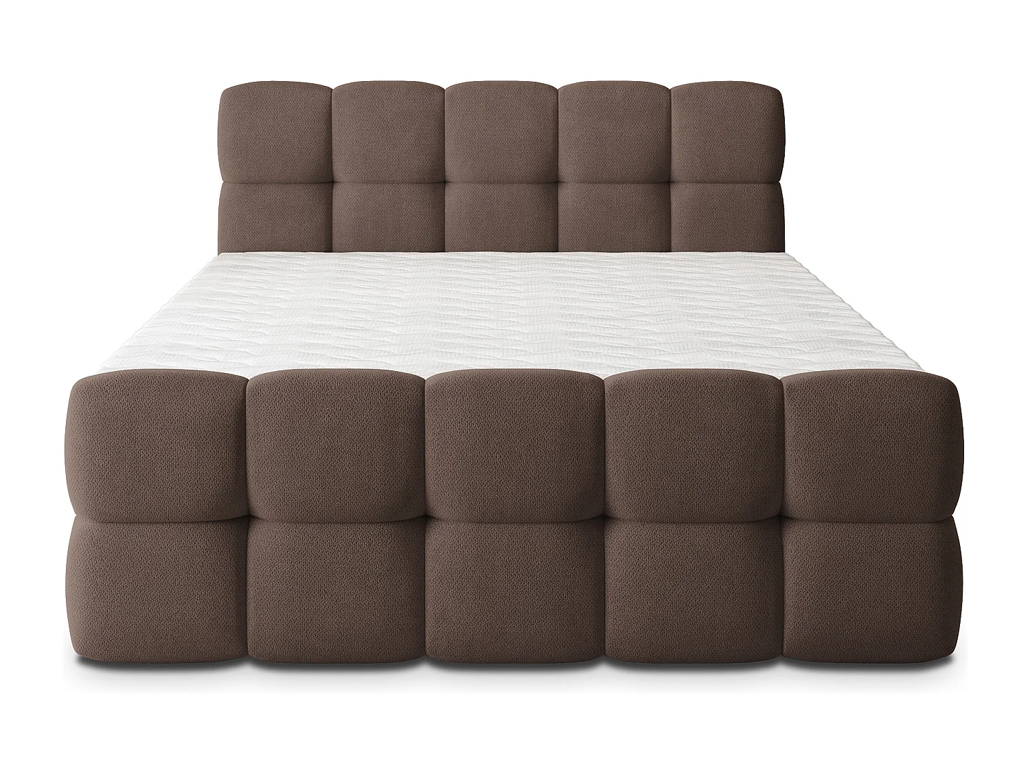 Boxspringbed BRUME 140x200 cm Set met hoofdbord, bedbodem en matras, Bruin