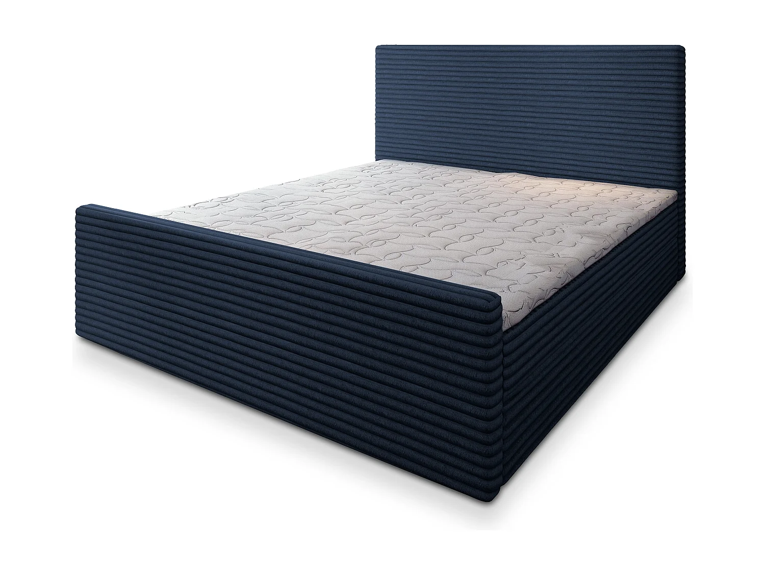 Boxspringbed BRENTO 140x200 cm Set met hoofdbord, bedbodem en matras, Blauw