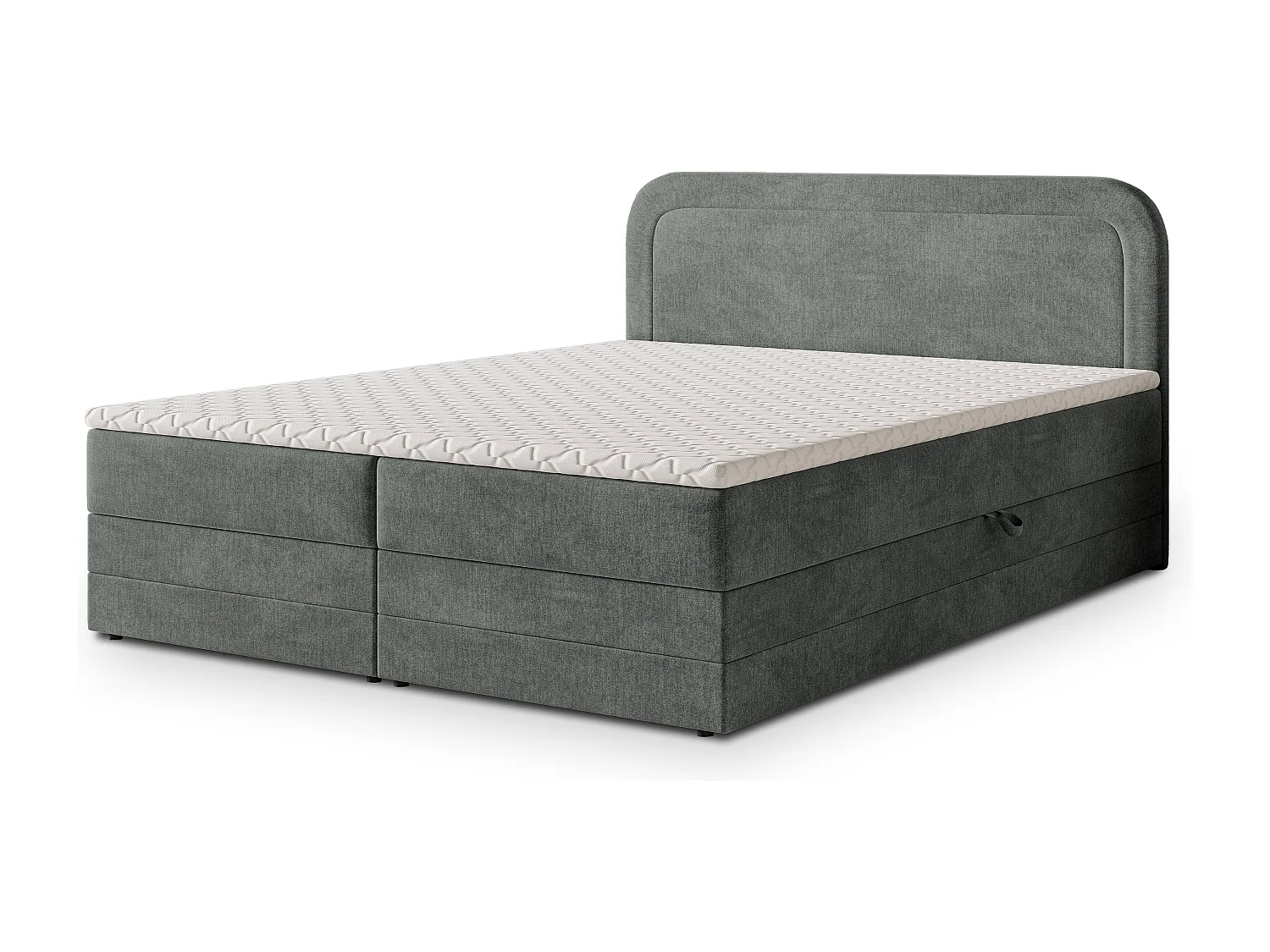 Boxspringbed ARMEL 180x200 cm Set met hoofdbord, bedbodem en matras, Grijs