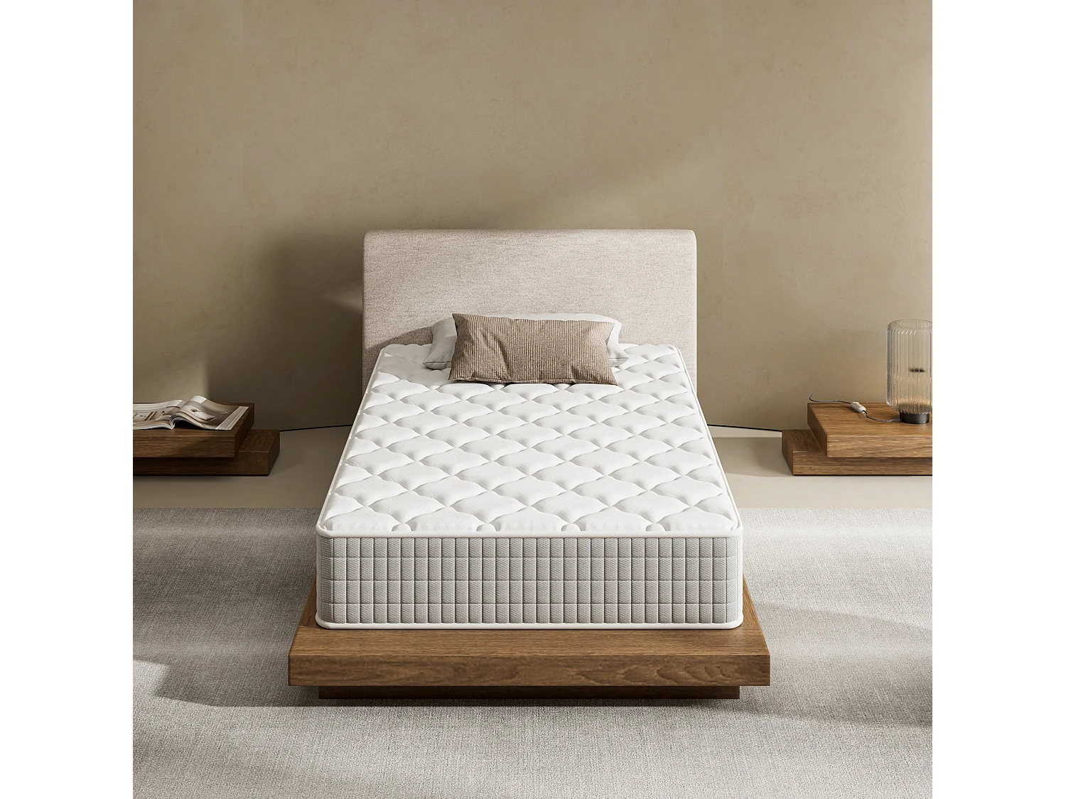 Matelas 120x200 - Épaisseur 30cm,  Mi-Ferme, Double Face aux 7 Zones de Soutien Ergonomique, Certifié Oeko-TEX, Confort Respirant