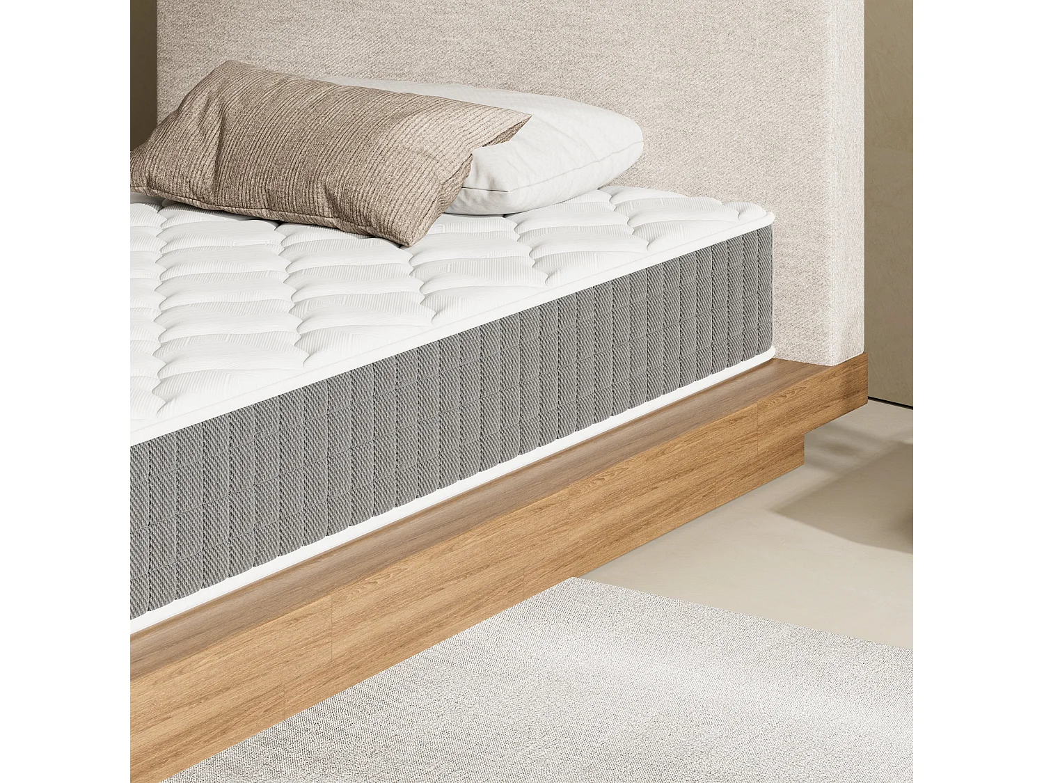 Matelas mousse 140x200 cm,Épaisseur 25 cm,Fermeté Moyenne,Respirant et Réversible