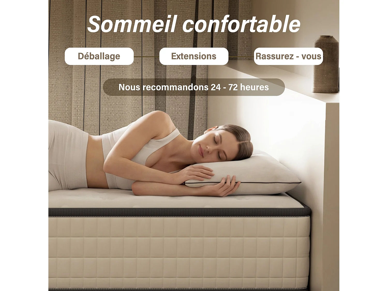 Matelas 160x200cm,épaisseur 16cm +Parure de lit+Housse Couette+Housse d'oreiller,Adapté aux