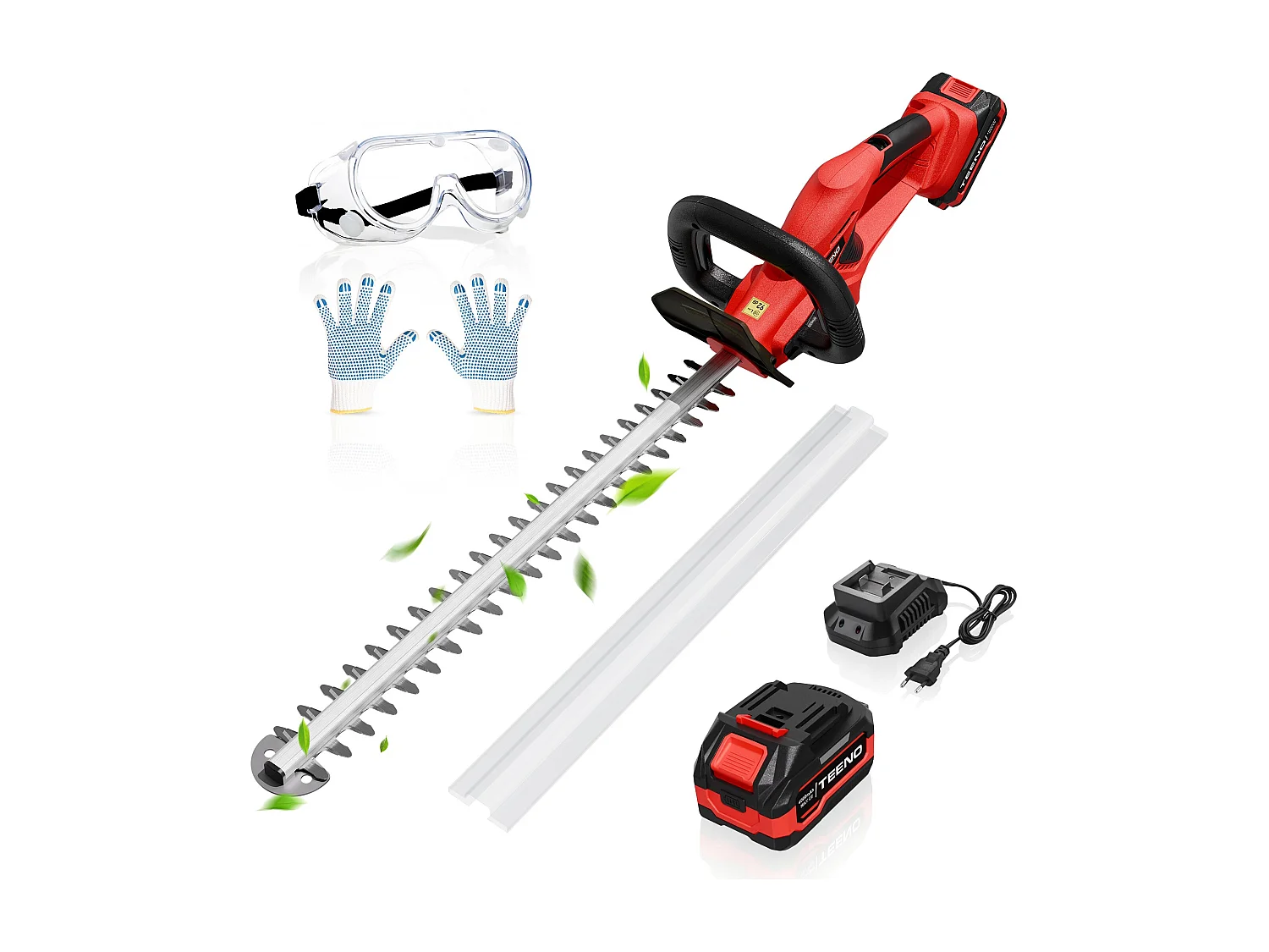 Taille-Haies sur Batterie 20V, 1 Batterie 4000mAh, Lame 52cm, Coupe 16mm, Idéal pour Jardin, Haies,