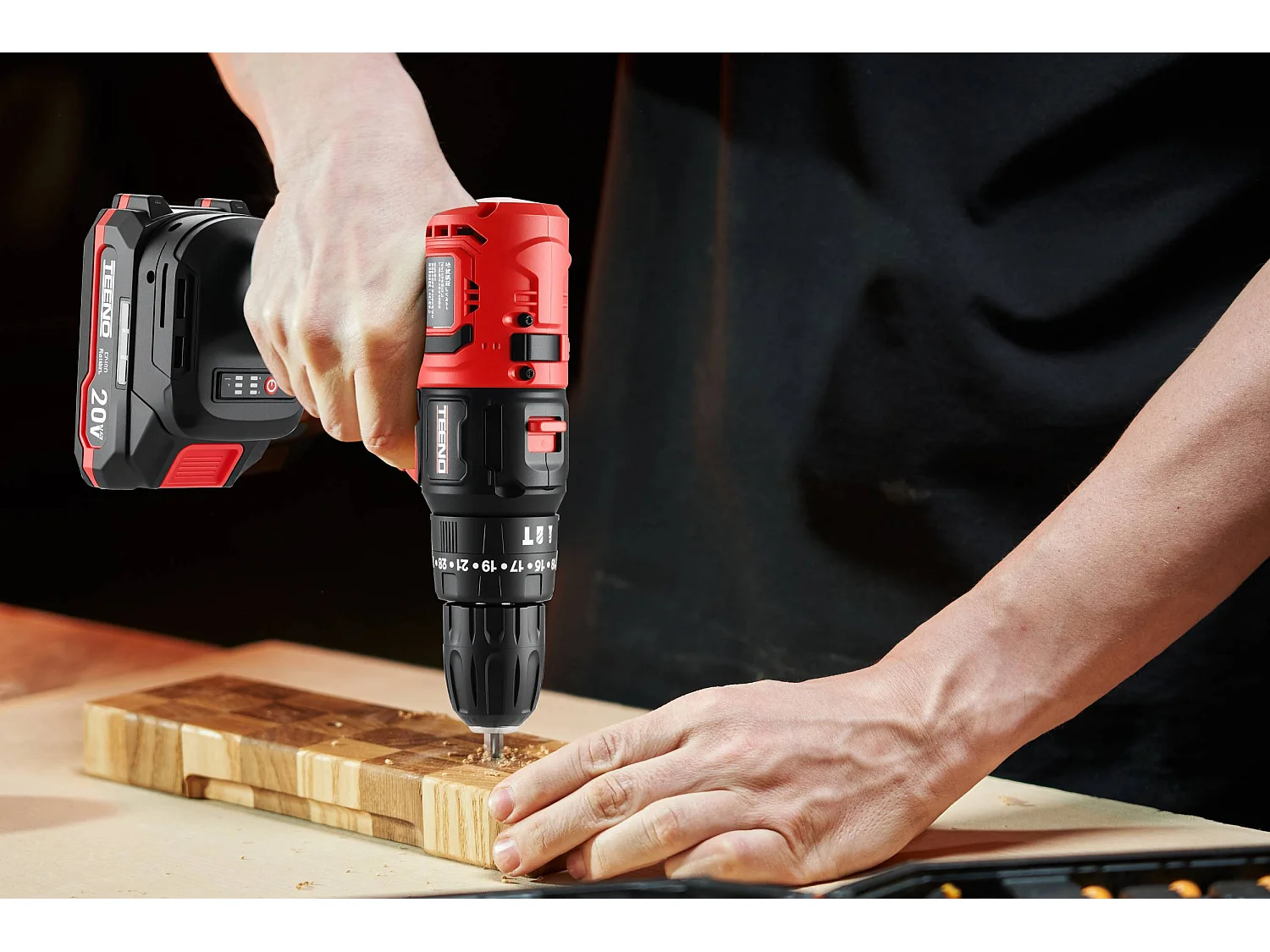 Ensemble d'outils électriques sans fil 20 V, perceuse à percussion 1450 tr/min et clé à chocs 3300