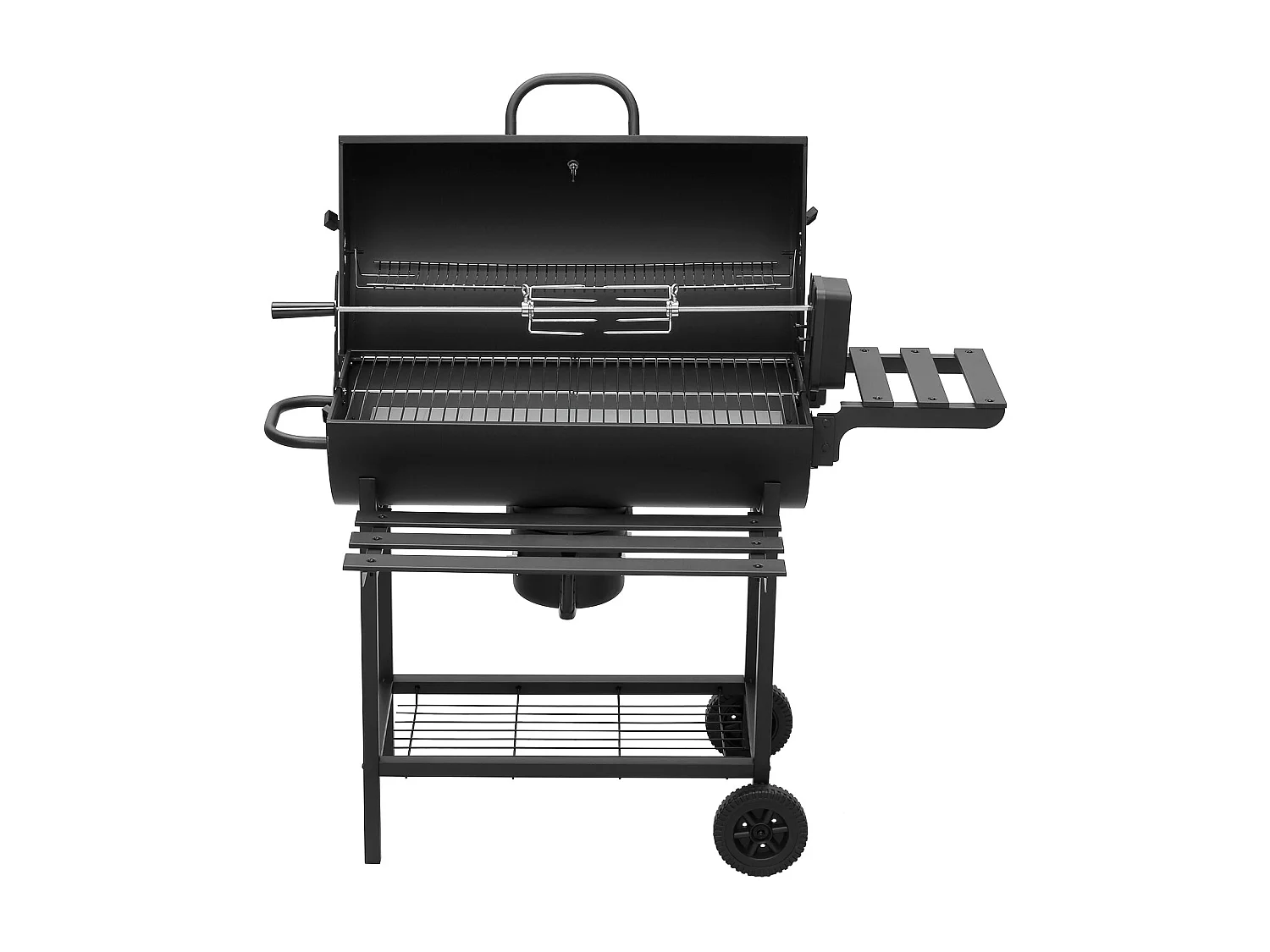 Grand barbecue, charbon de bois, avec grille à poulet, gants, clip
