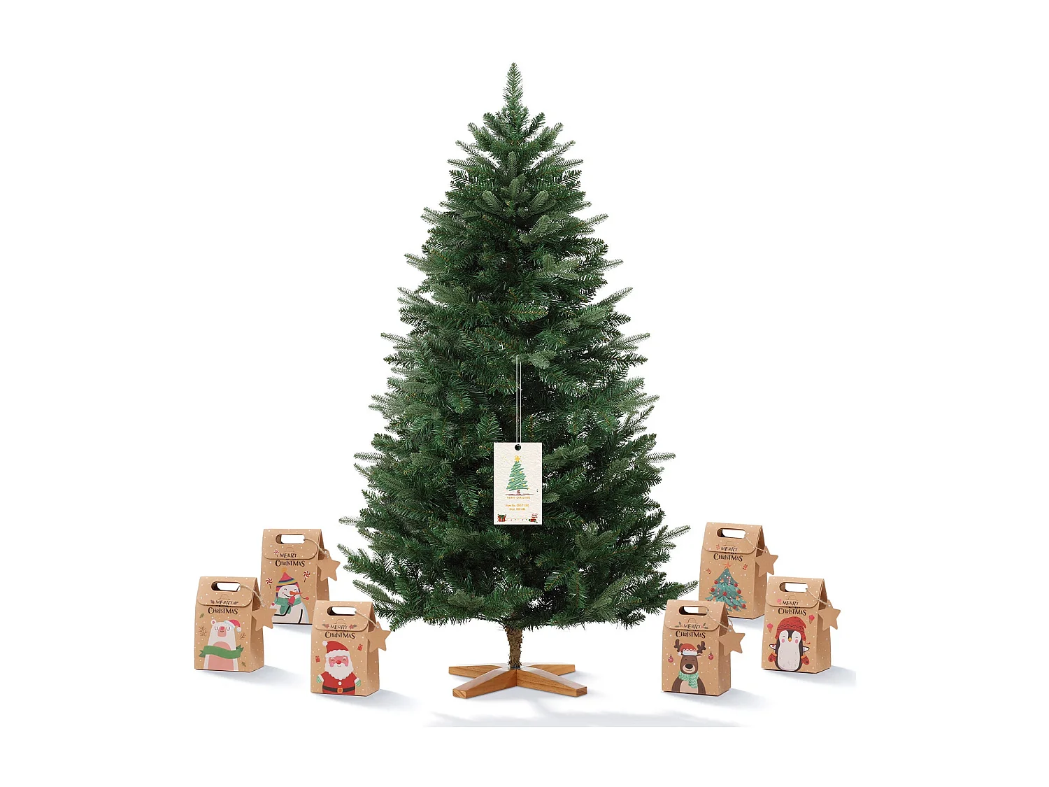 Sapin de Noël Artificiel Extra Dense,180 cm,573 Branches,Support Bois