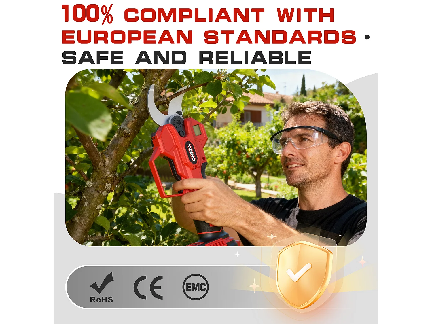 Ensemble d'outils de jardinage 2 en 1 : mini-scie sans fil de 6 pouces + sécateur électrique sans fil de 40 mm, comprend 2 batteries de 4,0 Ah