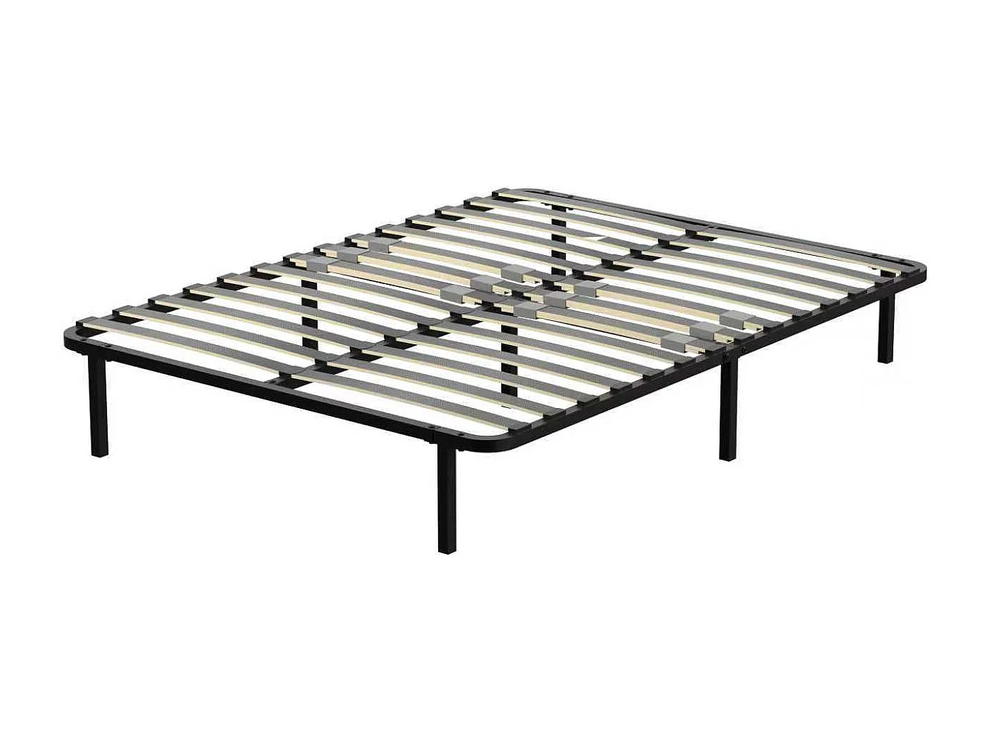 Versterkte lattenbodem 140 x 200 cm, 1 x 14 rijen, 6 poten, zwarte afwerking