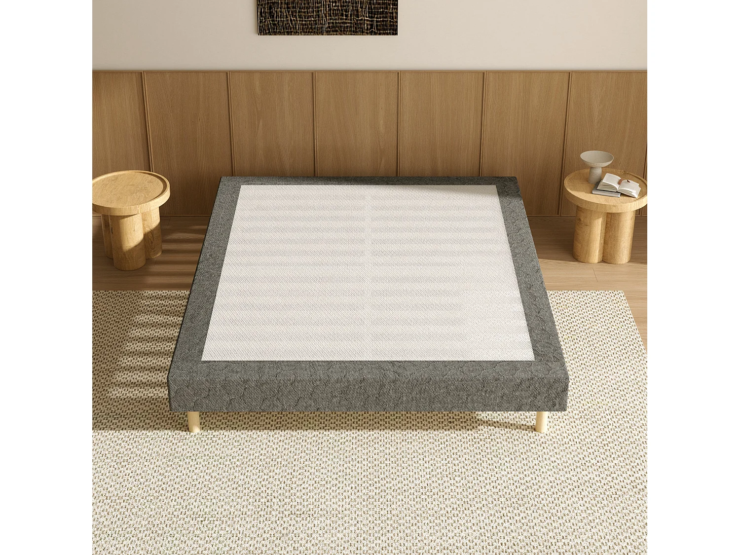 Lattenbodem 140 x 190 cm, 9 poten, 2 x 14 latten, donkergrijs