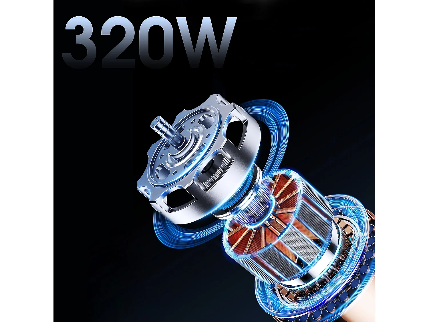 Aspirateur Balai sans Fil, 33Kpa, 320W, Couleur violet, plié