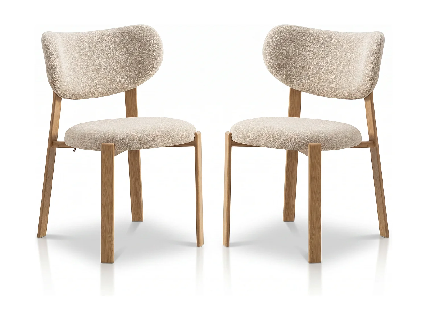 2er Set Esszimmerstühle RINA – Samt / Füße Nussbaum