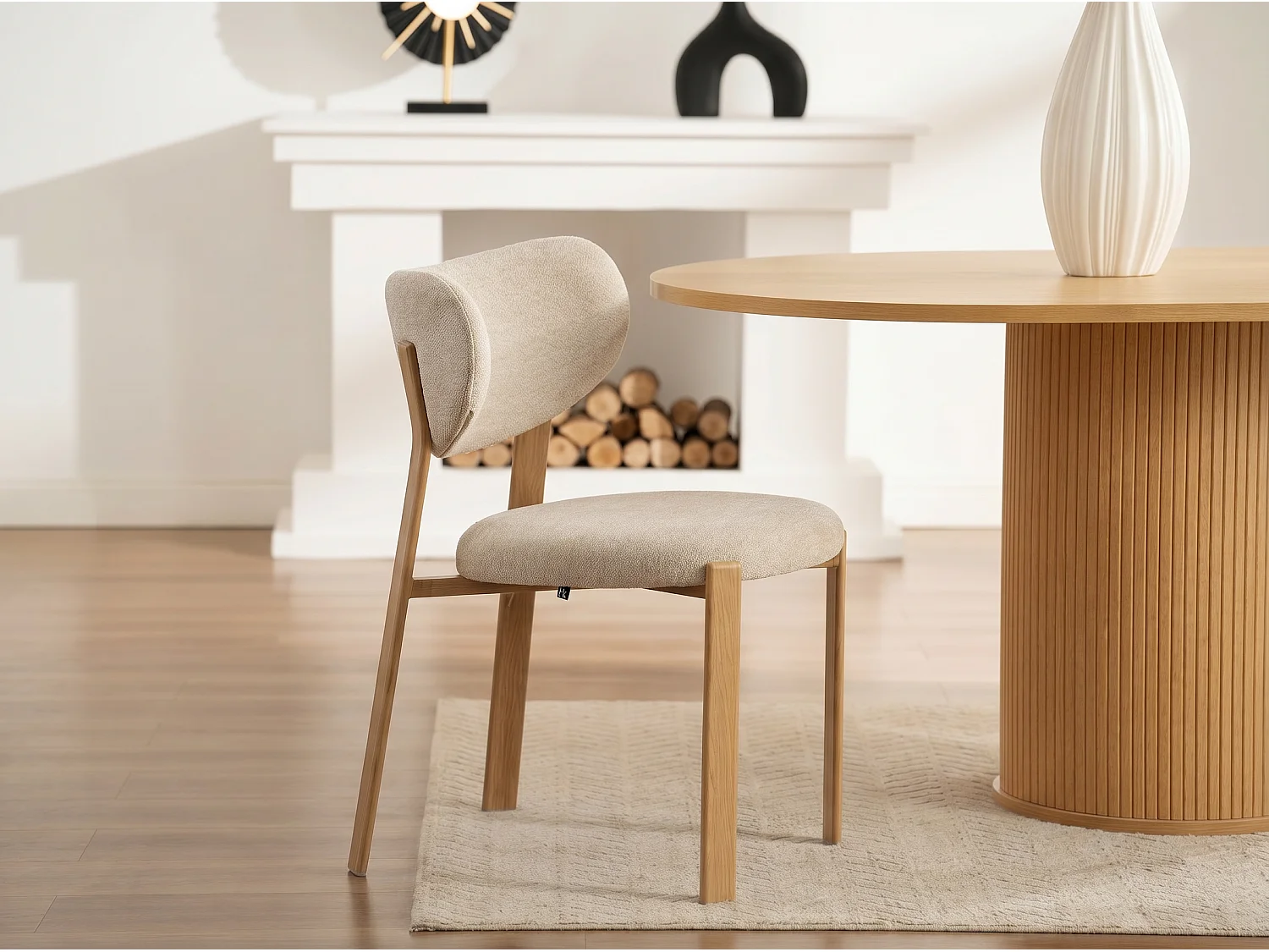 2er Set Esszimmerstühle RINA – Samt / Füße Nussbaum