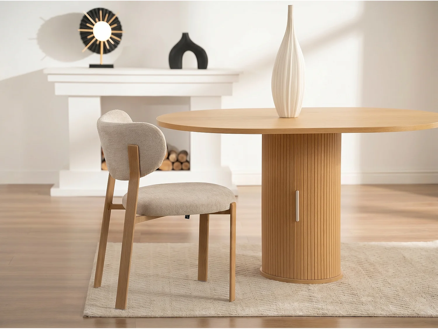 2er Set Esszimmerstühle RINA – Samt / Füße Nussbaum