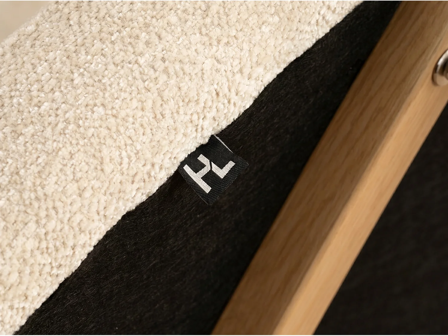 4er Set Esszimmerstühle Cosy – Beiger Stoff / Eiche-Füße