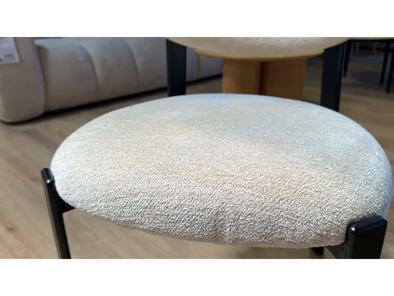 Juego de 6 sillas de comedor Luma - Tejido Beige / Patas Roble