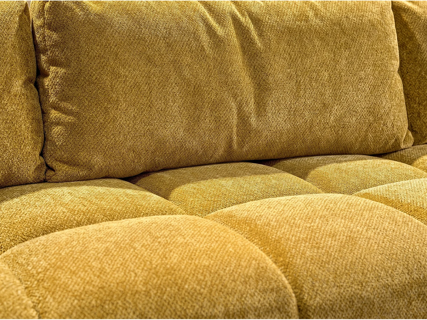 Canapé d'angle droit 4 places en tissu chenille BUBBLE
