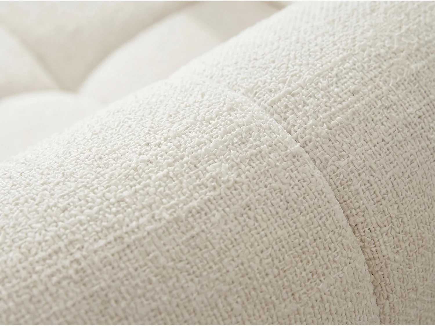 Canapé d’angle droit 4 places Blanc en tissu chenille avec méridienne – Bubble – Homeluxury