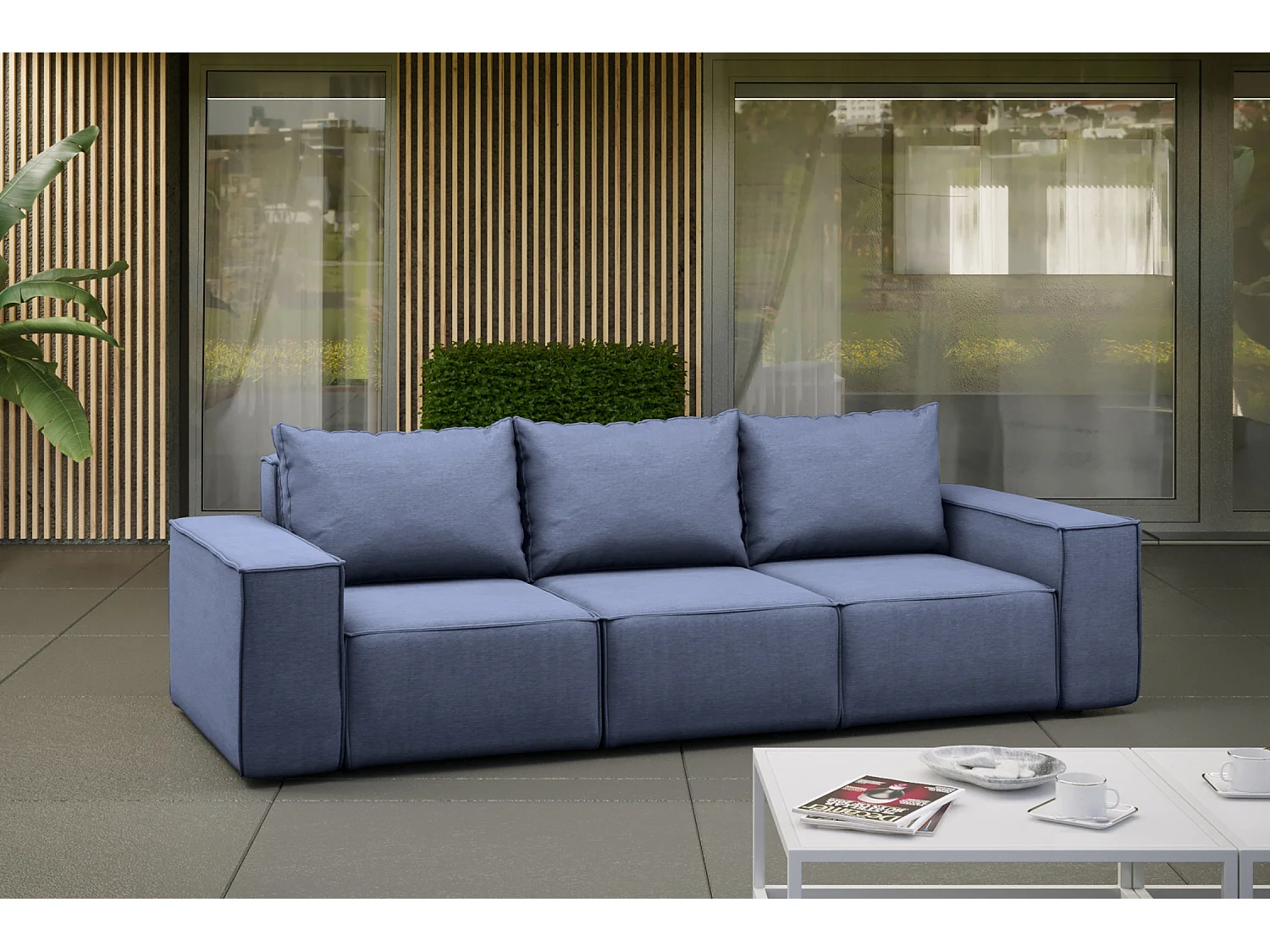 Tuinbank Garden, 3-zits, stof Article 570, donkerblauw (06)