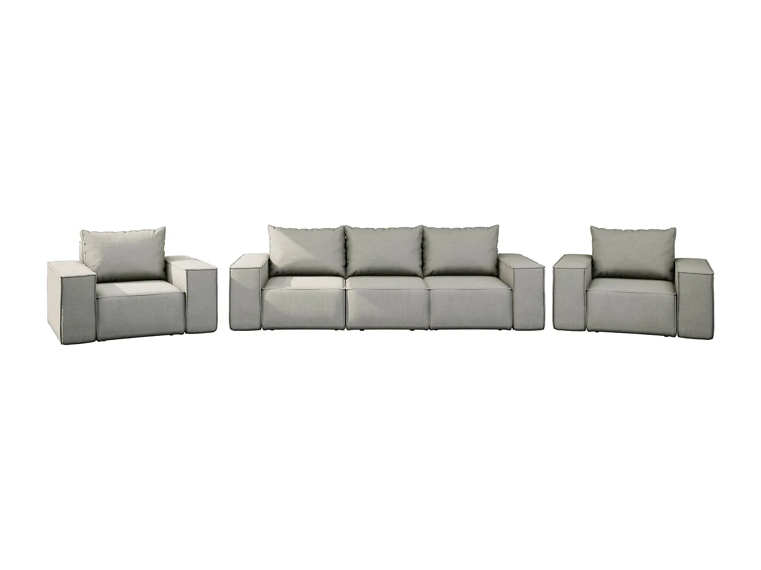 Ensemble de jardin Garden, 3+1+1, gris clair (03)