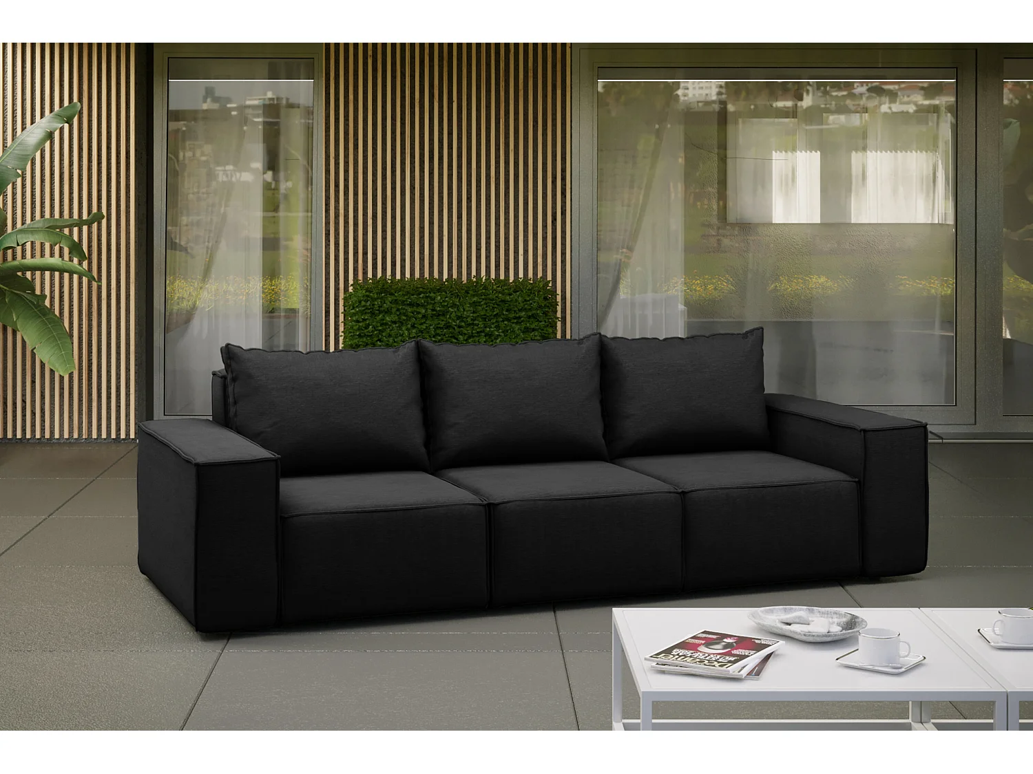 Tuinbank Garden, 3-zits, stof Article 231, zwart (01)