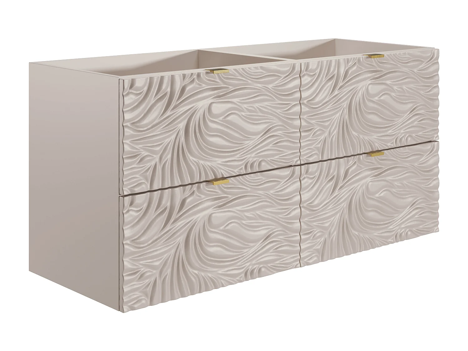 Mobile sotto lavabo sospeso testurizzato Beige 120 cm - RINAREL
