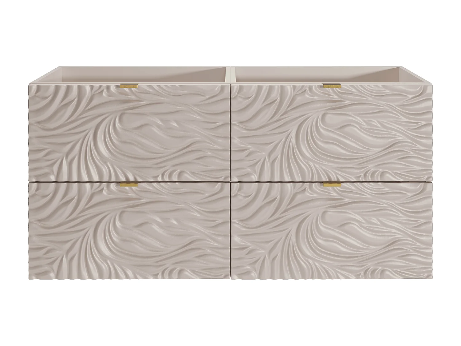 Mobile sotto lavabo sospeso testurizzato Beige 120 cm - RINAREL