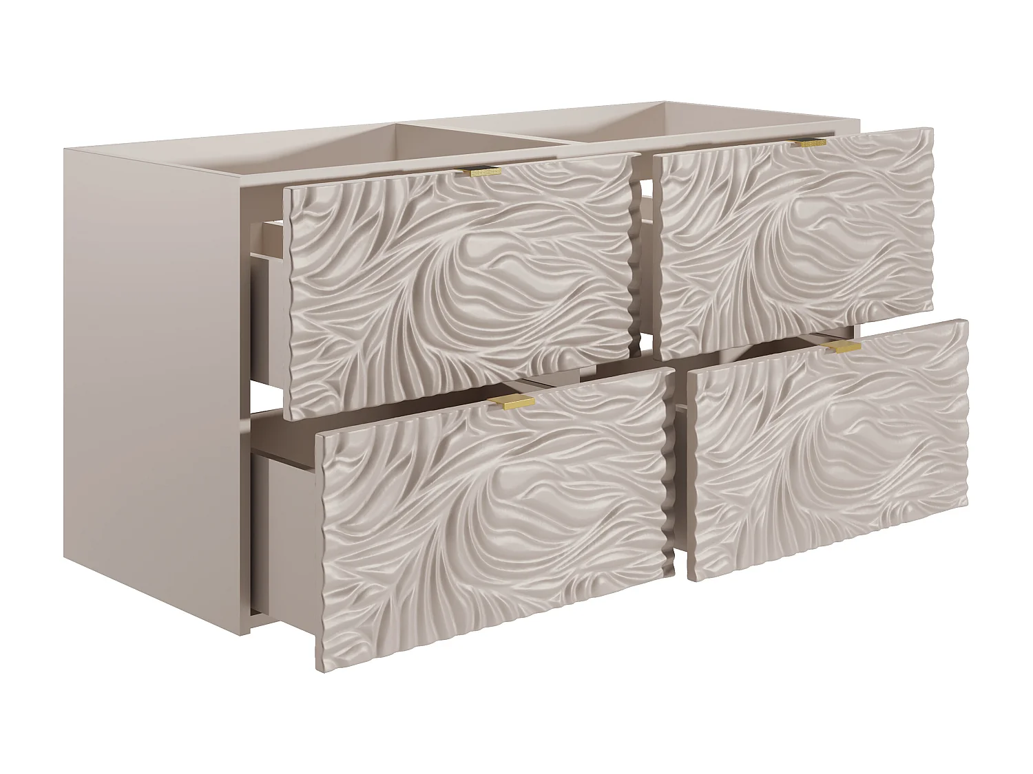 Mobile sotto lavabo sospeso testurizzato Beige 120 cm - RINAREL