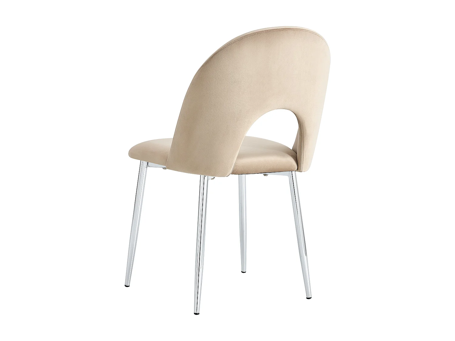 Lot de 4 chaises TEDDY Chrome velours - Taupe