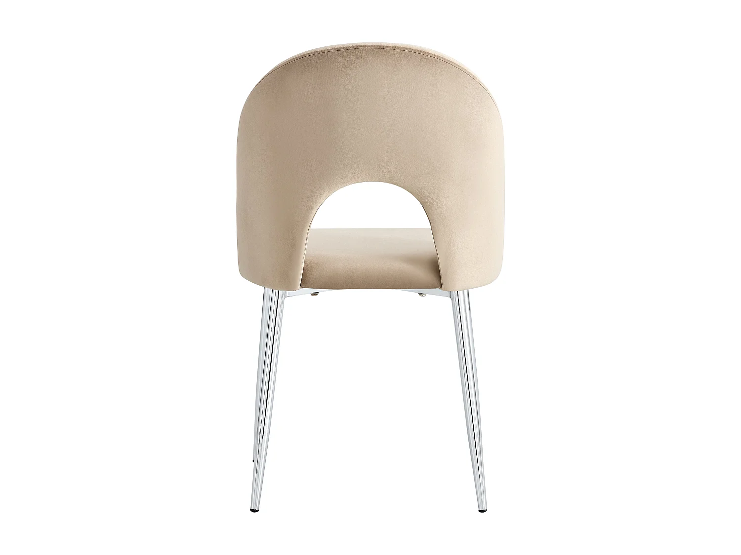 Lot de 4 chaises TEDDY Chrome velours - Taupe
