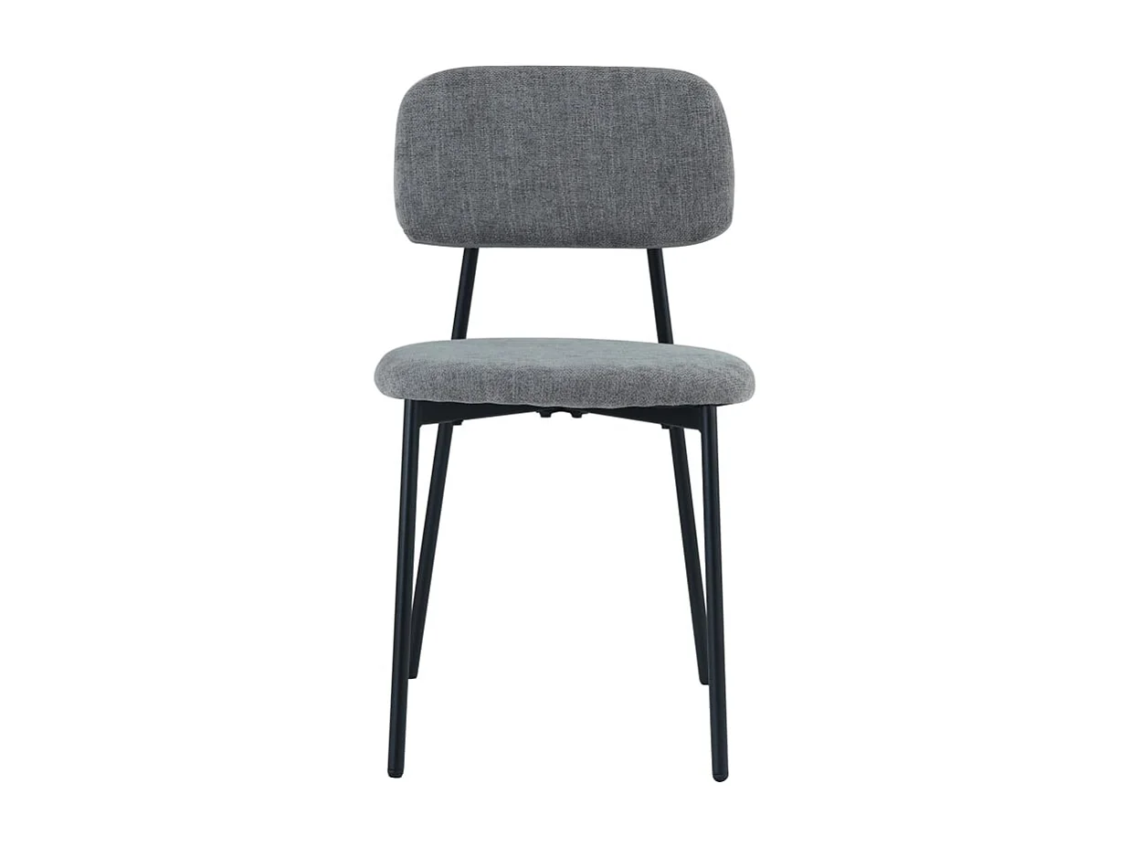 Lot de 4 Chaises – Piètement Métal Noir & Tissu Anthracite | Style Contemporain