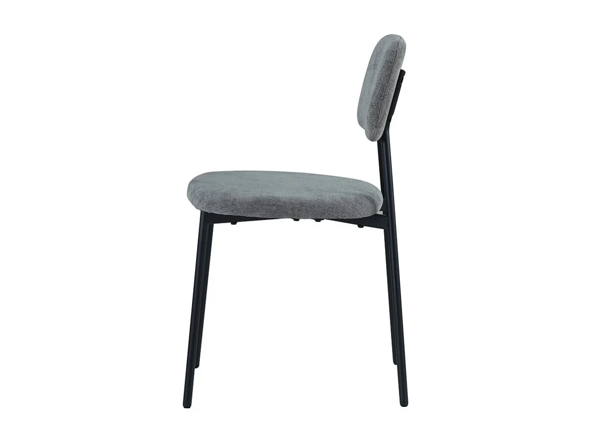 Lot de 4 Chaises – Piètement Métal Noir & Tissu Anthracite | Style Contemporain