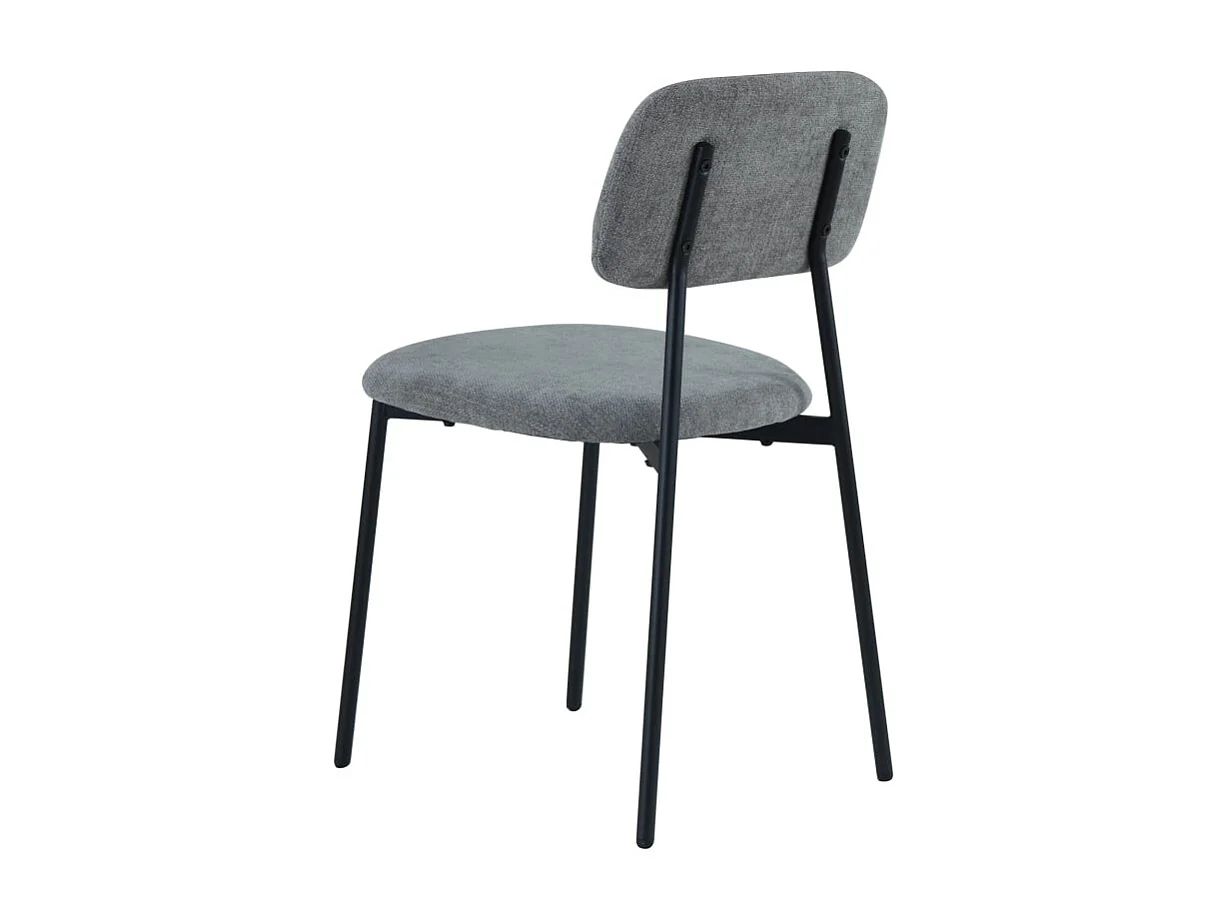 Lot de 4 Chaises – Piètement Métal Noir & Tissu Anthracite | Style Contemporain