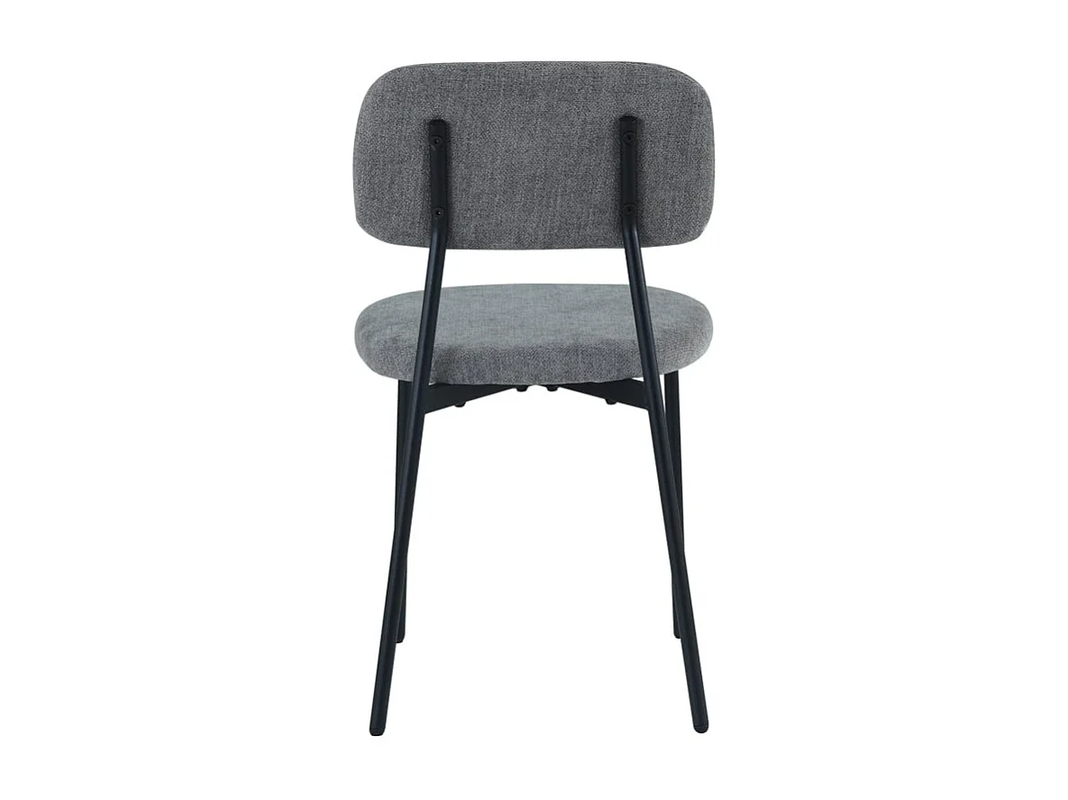 Lot de 4 Chaises – Piètement Métal Noir & Tissu Anthracite | Style Contemporain