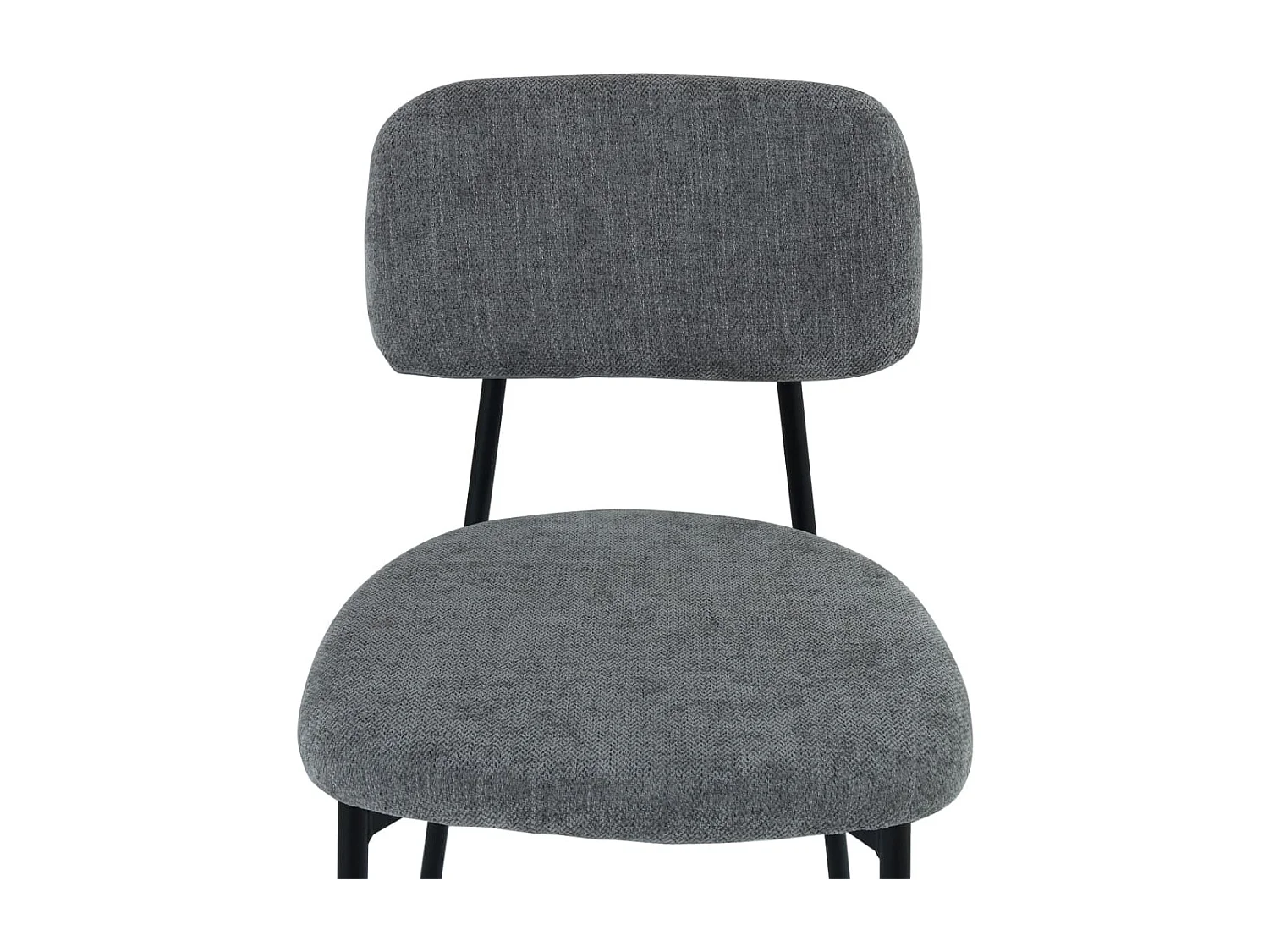 Lot de 4 Chaises – Piètement Métal Noir & Tissu Anthracite | Style Contemporain