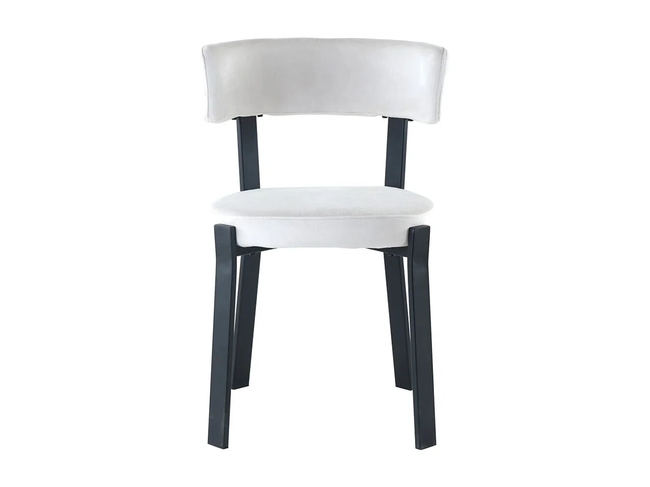 Lot de 4 chaises de salle à manger velours beige pieds métal noir NORDIK
