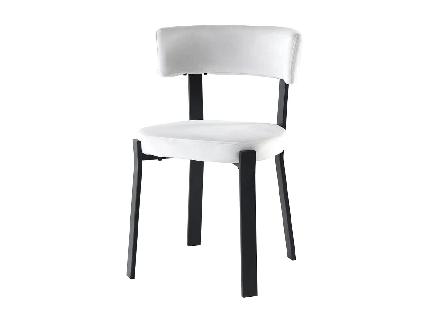 Lot de 4 chaises de salle à manger velours beige pieds métal noir NORDIK